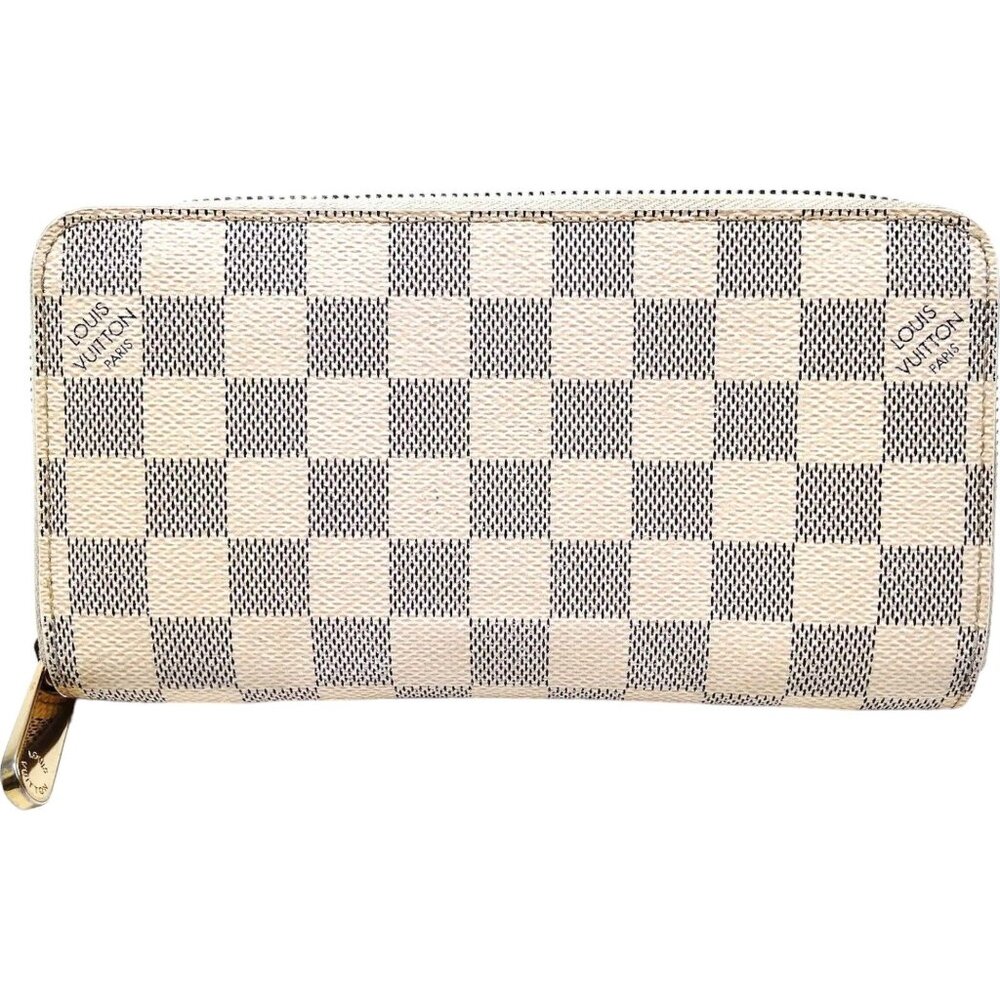 556275AK (Z4) Louis Vuitton Wallet Long White Damier Azur